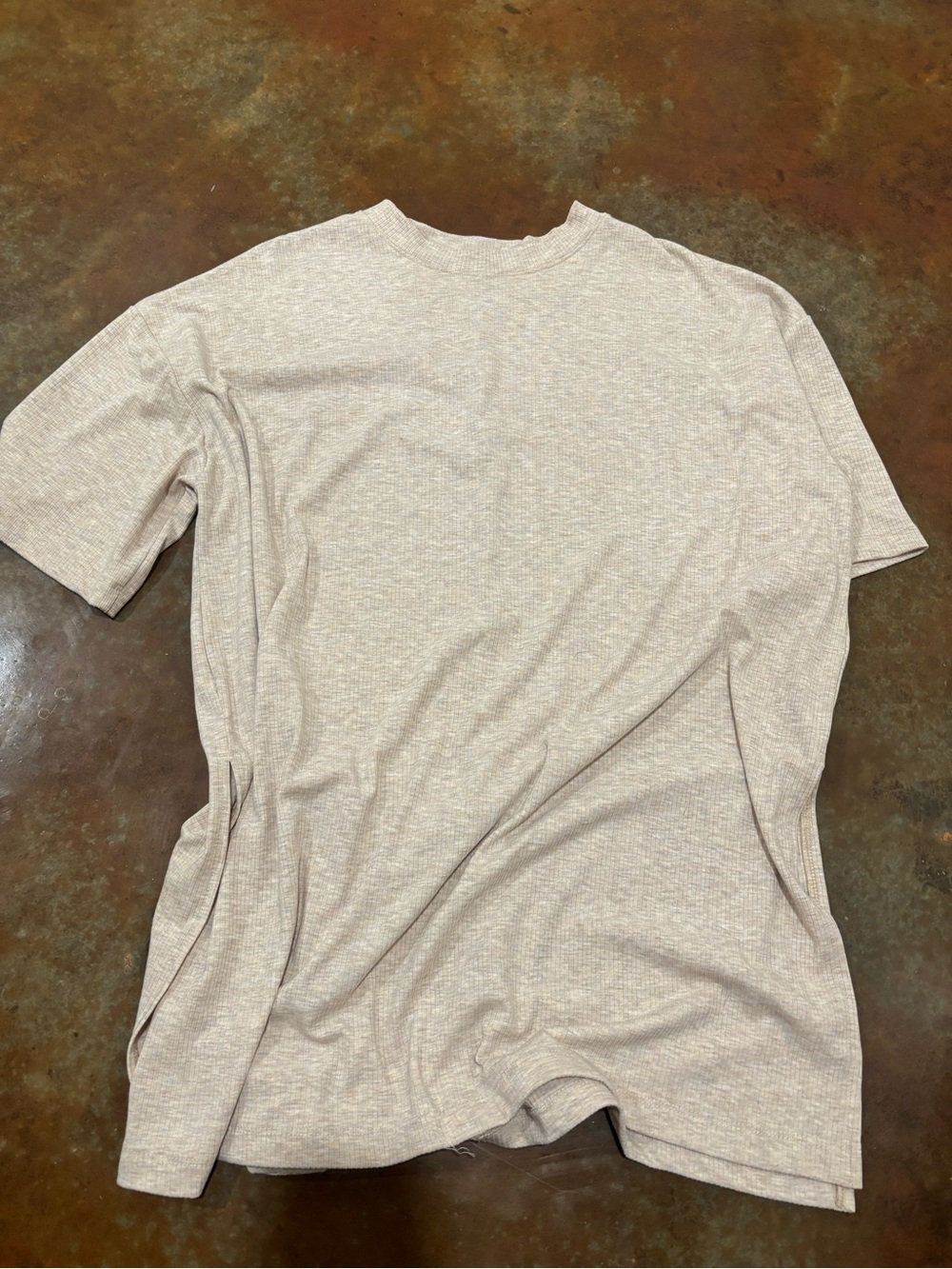 Dressed in LALA Short Sleeve Tee in Light Beige Heather